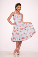 4111 Car Hop Halter Swing Dress