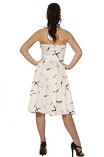4111 White Beauty Salon Halter Dress