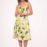 White Lemon Halter Swing Dress