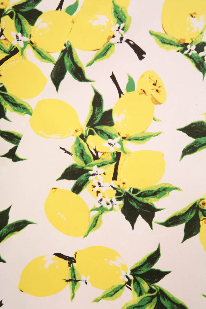 White Lemon Halter Swing Dress