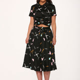 Black Beauty Salon Top & Skirt