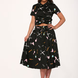 Black Beauty Salon Top & Skirt