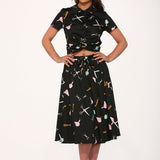 Black Beauty Salon Top & Skirt