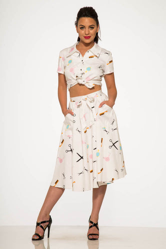 Beauty Salon Top and Swing Skirt