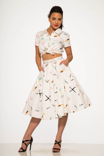 Beauty Salon Top and Swing Skirt