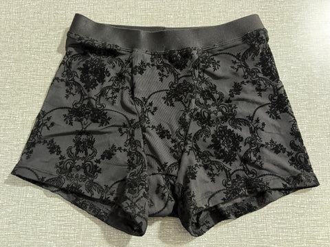 Sheer Boxer Briefs Shorts - Gothic Damask