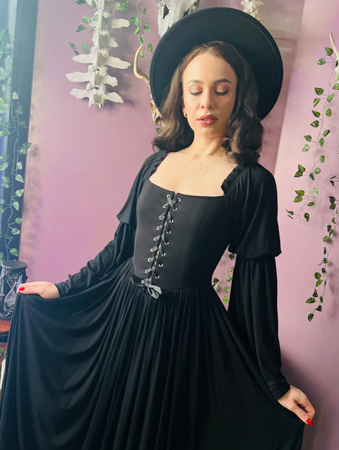 gothic lace up dress Lilith
