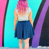 Ocean Blue Skater Skirt