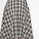 White & Brown Plaid Swing Skirt