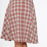 Red Plaid Swing Skirt