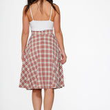 Red Plaid Swing Skirt