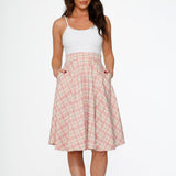 Pink Plaid Swing Skirt