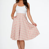 Pink Plaid Swing Skirt
