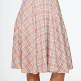 Pink Plaid Swing Skirt