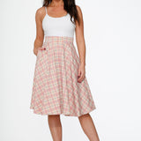 Pink Plaid Swing Skirt