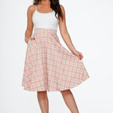 Pink Plaid Swing Skirt