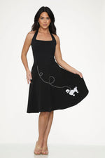 Black Embroidered Poodle Skirt