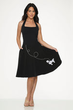 Black Embroidered Poodle Skirt