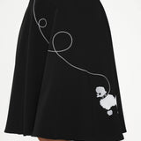 Black Embroidered Poodle Skirt