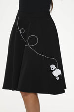 Black Embroidered Poodle Skirt