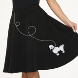 Black Embroidered Poodle Skirt