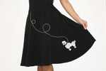 Black Embroidered Poodle Skirt