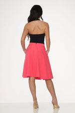 Hot Pink Black Embroidered Poodle Swing Skirt