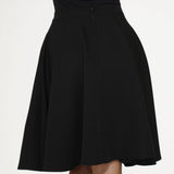 Black Hot Pink Embroidered Poodle Swing Skirt