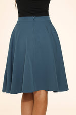 Blue Embroidered Poodle Swing Skirt