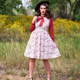 Vintage Style Midi Dress Butterfly