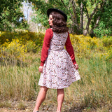 Vintage Style Midi Dress Butterfly