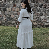 Mina - Ivory Floral Lace Bride of the Vampire Maxi Dress