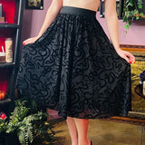 The Serpentine Full Skirt - Flocked Velvet Snakes