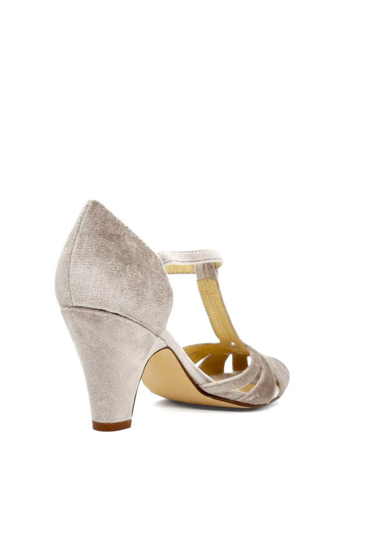 Sergi Velvet T-Strap Heels