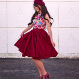 Peggy Swing Skirt in Burgundy