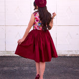Peggy Swing Skirt in Burgundy
