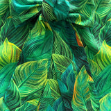 Vintage Style Bow Top in Leaves Print