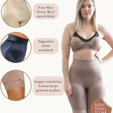 High Waist Light Shaping Bike Short | Satin 4-Way Stretch with Built-In Panty | Style 518