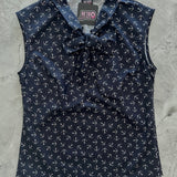 Vintage Style Bow Top in Anchor Print