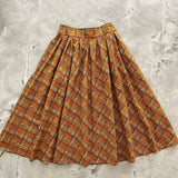 Doris 100% Cotton Skirt - Rust Plaid