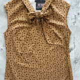 Vintage Style Bow Top in Paw Print