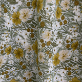 50s Style Cotton Midi Swing Dress - Mustard Floral