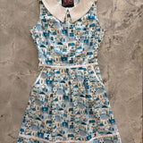 Retro Mod Collared Dress Santorini