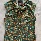 Vintage Style Bow Top in Camping Print