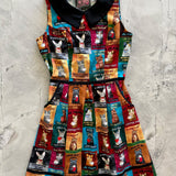 Cats & Coffee Collared Dress