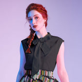 Vintage Style Bow Top in Black