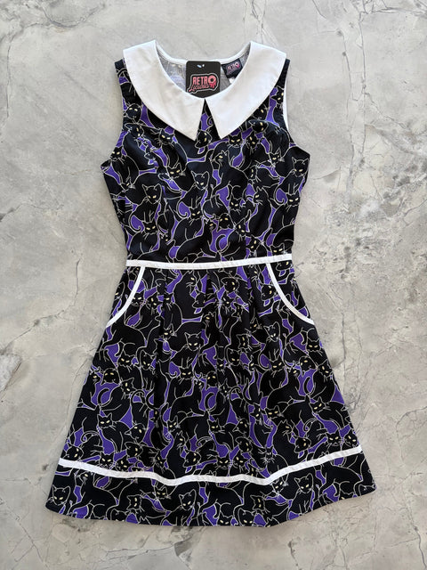 Glow in the Dark Cats Collared Dress
