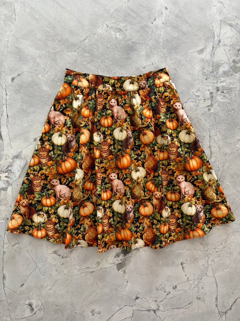 Cats & Pumpkins A-line Skirt