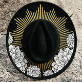 Vegan Felt Hat - XL Brim - Dahlia Burst
