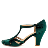 Sergi Velvet T-Strap Heels